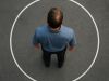 man, with circle around him