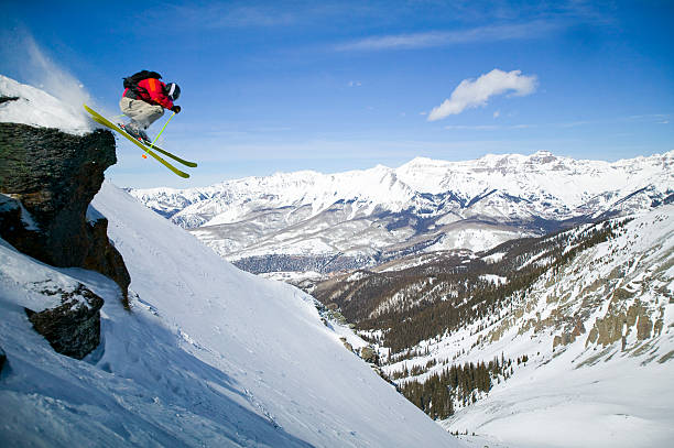 man skiing